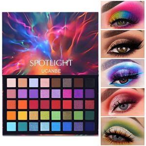 UCANBE 40-Color Spotlight Eyeshadow Palette – Matte & Shimmer, Waterproof, Highly Pigmented