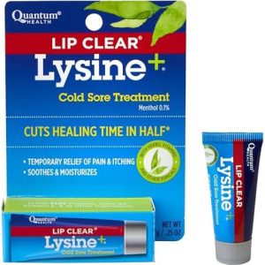 Quantum Health Lip Clear Lysine+ Cold Sore Balm with L-Lysine & Menthol - 0.25 Oz