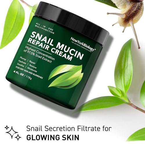 New York Biology Snail Mucin Face Cream 4 Fl Oz Hydrating Skin Moisturizer - Image 5