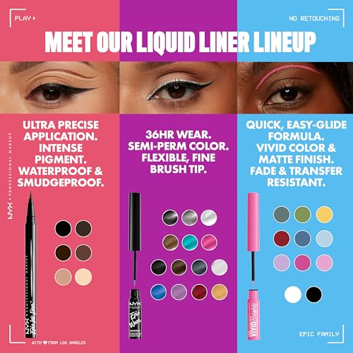 NYX Epic Ink Liner - Waterproof Black Liquid Eyeliner, Vegan Formula - Image 9