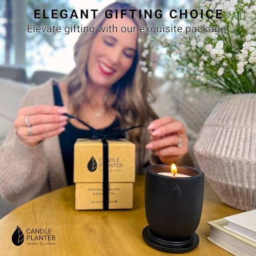 Matani Grey Lavender Soy Candle Planter - Aromatherapy Gift with Dual Purpose Jar - Image 2