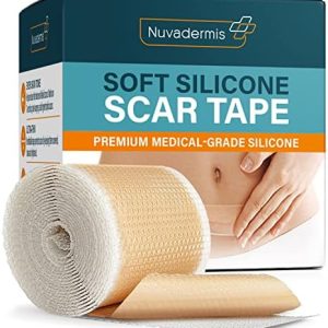NUVADERMIS Medical Grade Silicone Scar Tape - 120" x 1.5" Roll, Reusable