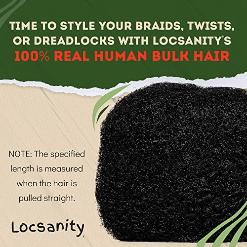 Locsanity Afro Kinky 100% Human Hair Bulk - 8" Dreadlock & Braiding Hair #1B - Image 6