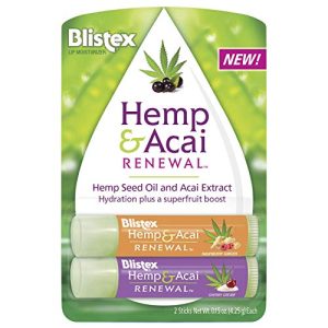 Blistex Hemp & Acai Lip Balm, 2 Count - Raspberry Ginger & Cherry Cream