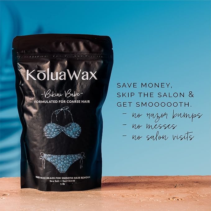 KoluaWax Hard Wax Beads 1lb Refill - Coarse Hair, Sea Salt & Surf, 10 Sticks - Image 6