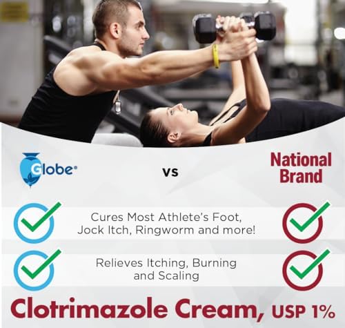 Globe Clotrimazole 1% Cream (5 Pack, 1 oz) for Athlete's Foot, Jock Itch, Ringworm - Image 5