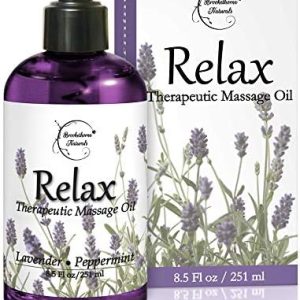 Relaxing Body Massage Oil ? Lavender, Peppermint, Marjoram, 8oz