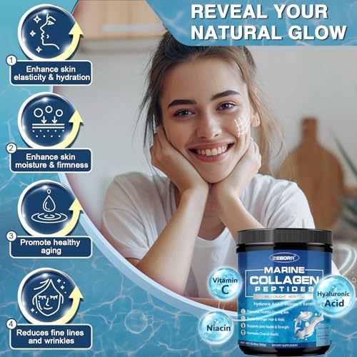 ZEBORA Marine Collagen Peptides with Hyaluronic Acid & Keratin - 35 Servings - Image 3