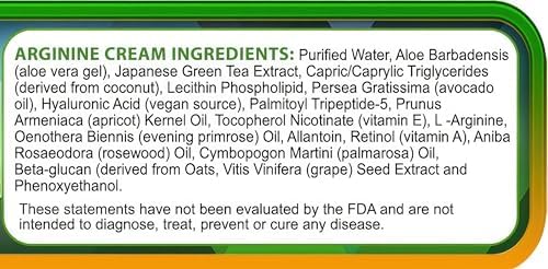 L-Arginine Cream 4 oz - Nitric Oxide Support for Men & Women - Unscented - Image 3