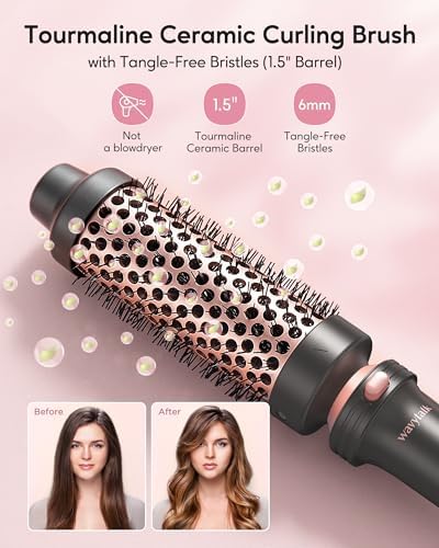 Wavytalk 1.5" Heated Round Brush, Detachable Head, Dual Voltage, Rose Gold - Image 2