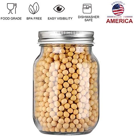 16 oz Mason Jars with Silver Lids for Canning & Storage (4-Pack) - Image 4