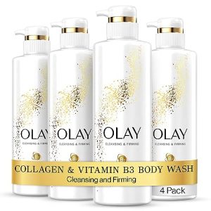 Olay Firming Body Wash with Collagen & Vitamin B3, 20 fl oz (Pack of 4)