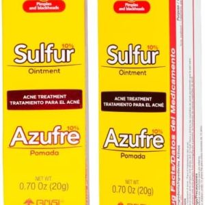 10% Sulfur Ointment for Acne, Pimples, Blackheads - 2 Count