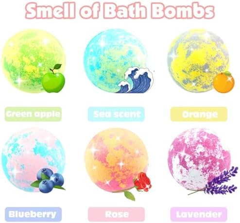 6 Organic Bath Bombs for Girls with Surprise Toys - Image 3