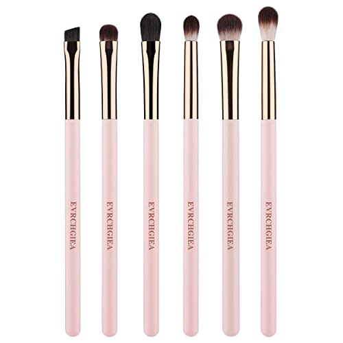 6 Piece Professional Eye Makeup Brush Set with Wooden Handles