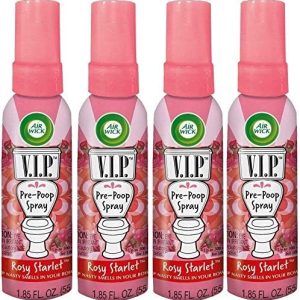 Air Wick V.I.P. Pre-Poop Spray, Rosy Starlet, 1.85 oz, Travel Size, Pack of 4