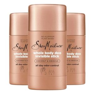 SheaMoisture Coconut Hibiscus Aluminum-Free Invisible Deodorant Stick 3 Pack 2.6 Ounce