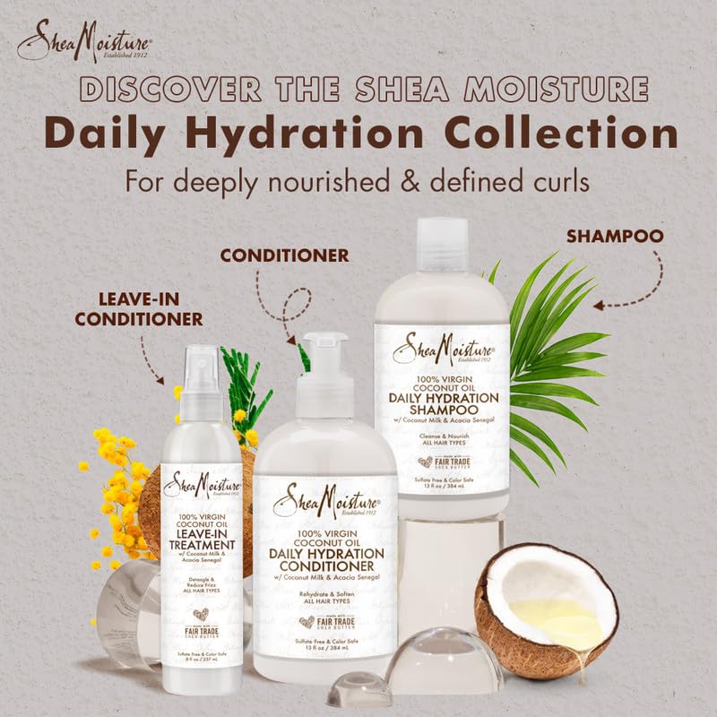 SheaMoisture Daily Hydrating Conditioner, 100% Virgin Coconut Oil, 13 oz, Sulfate-Free - Image 8