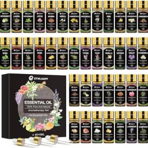 40-Piece Essential Oils Set for Diffusers, Massage, Crafts