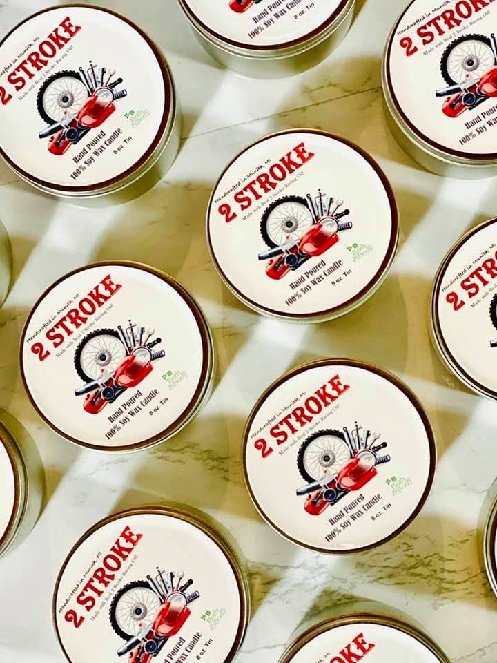 2 Stroke Dirt Bike Fuel Aroma Soy Candle - 8 oz Gift for Motocross Fans - Image 3