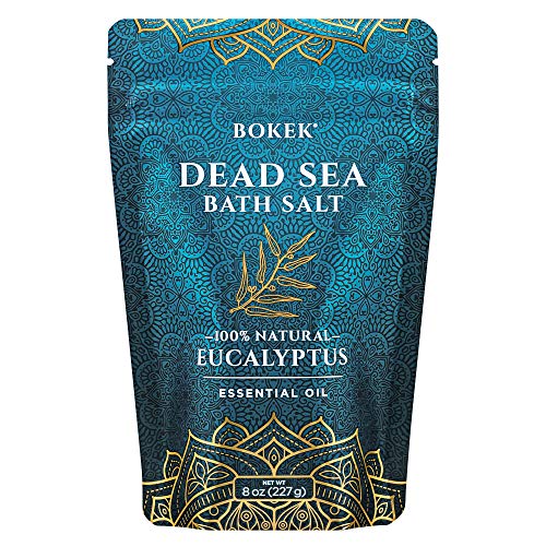 Bokek Organic Eucalyptus Bath Salt 8 oz Resealable Pouch Relaxing Soak