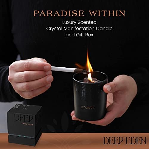 7.4 Oz Black Wood Wick Manifestation Candle - Hand Poured Soy, Coconut, Beeswax - Image 2