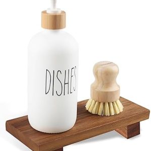 Acacia Wood Soap Tray Pedestal for Kitchen and Bathroom Countertop