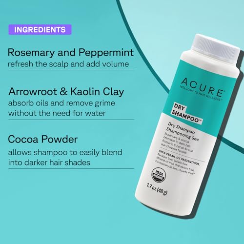 Acure Vegan Dry Shampoo for Brunette/Dark Hair - 1.7 Oz Travel Size - Image 3