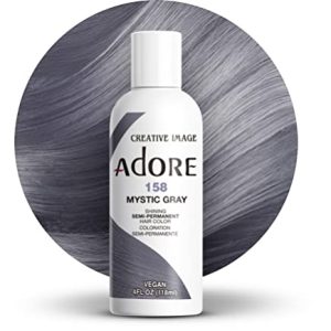 Adore 158 Mystic Gray Semi-Permanent Vegan Hair Color - 4 Fl Oz