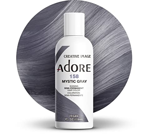 Adore 158 Mystic Gray Semi-Permanent Vegan Hair Color - 4 Fl Oz
