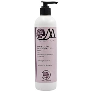 African Afro Soft Curl Defining Gel with Argan Oil, 12 Fl Oz, All Natural