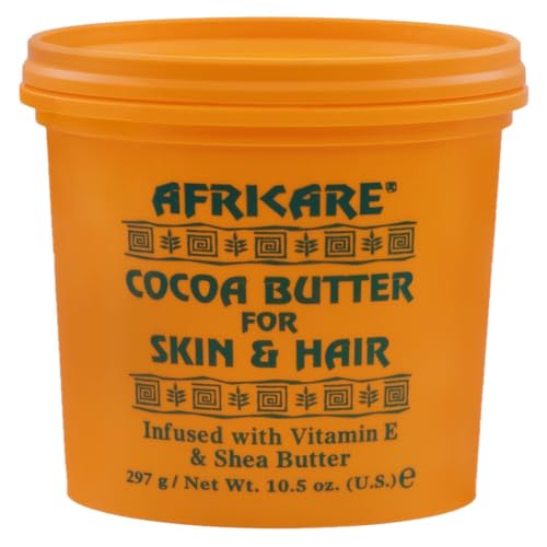 Africare Cocoa Butter 10.5 Oz - Skin & Hair Moisturizer with Vitamin E & Shea