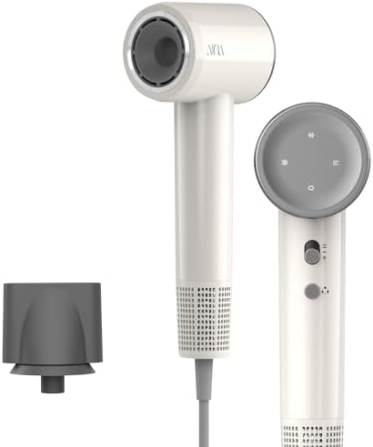 AINA Ionic Hair Dryer - 110,000 RPM, Lightweight, Travel 110V/ALCI Plug (Ivory White)