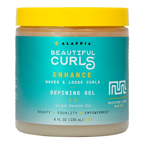 Alaffia Beautiful Curls Defining Gel for Wavy to Curly Hair, 8 Fl Oz