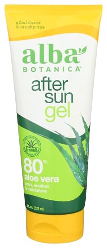 Alba Botanica Aloe Vera Gel, 80% Pure, Cooling After Sun Treatment, 8 oz