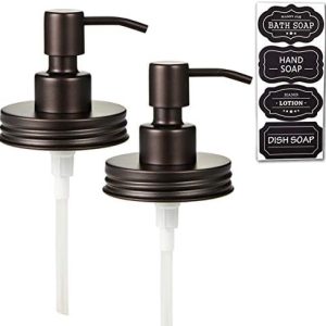 Amolliar Bronze Rust Proof Mason Jar Soap Dispenser Lids 2 Pack