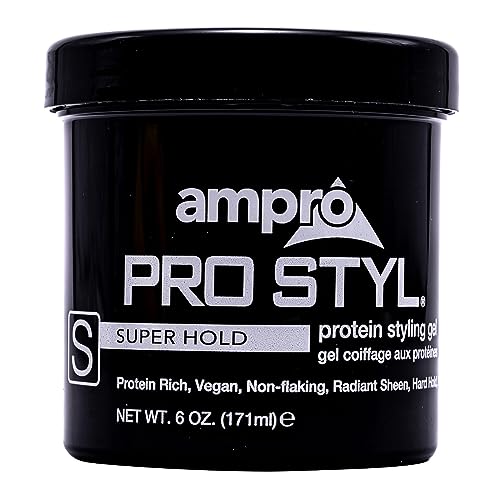 AmPro Pro Styl Gel - Super Hold, Alcohol-Free, Vegan, Non-Flaking - 6 oz