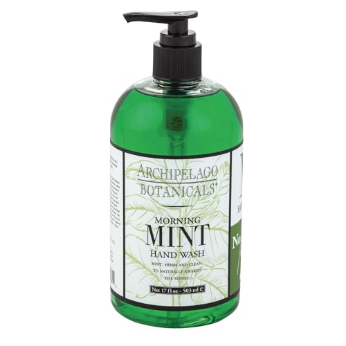 Archipelago Morning Mint Liquid Hand Soap, 17 Fl. Oz., Moisturizing Daily Wash