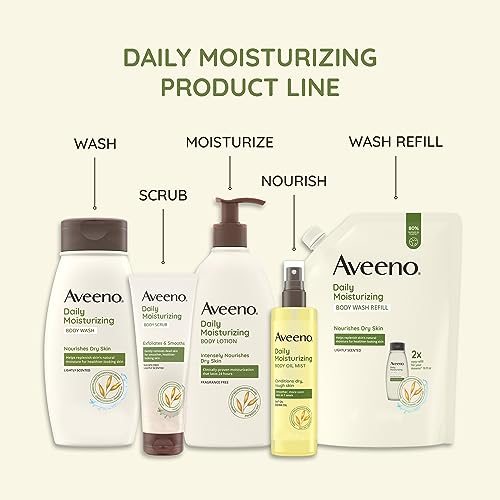 Aveeno Daily Moisturizing Body Wash 18oz and Gentle Exfoliating Scrub 8oz Bundle - Image 2