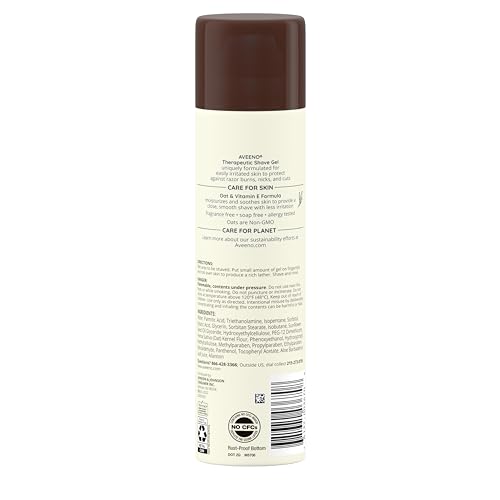 Aveeno Fragrance-Free Shave Gel with Oat & Vitamin E 7 oz Prevents Razor Bumps - Image 9