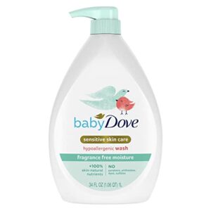 Baby Dove Fragrance-Free Hypoallergenic Sensitive Skin Baby Wash 34 oz