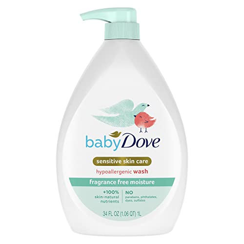 Baby Dove Fragrance-Free Hypoallergenic Sensitive Skin Baby Wash 34 oz