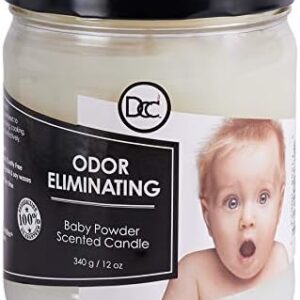 Baby Powder Scent Odor Eliminating Candle 12oz 80 Hour Burn Time
