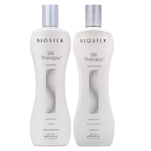 BioSilk Silk Therapy Shampoo & Conditioner Duo, 12 Oz Each, Sulfate-Free, Cruelty-Free