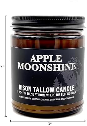 Bison Tallow Candle, Apple Moonshine, 8 oz - Apple, Cinnamon, Orange Scents - Image 6