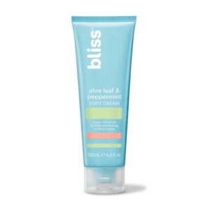 Bliss Aloe & Peppermint Foot Cream - AHA Exfoliator & Moisturizer, Vegan, 4 oz