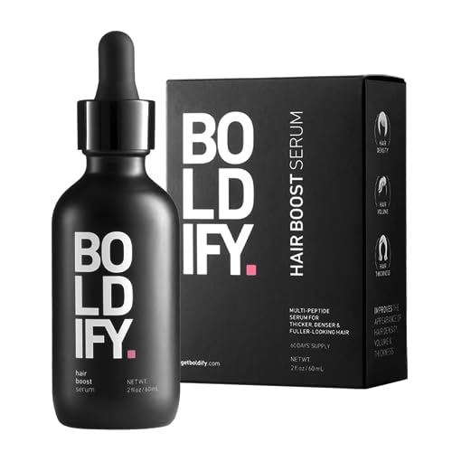 BOLDIFY Hair Growth Serum - 2 oz, 30 Natural Boosters, 4 Peptides for Thicker Hair