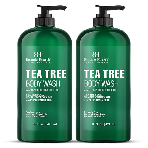 Botanic Hearth Tea Tree Body Wash, 16 oz - Antifungal, Sulfate & Paraben Free, Set of 2