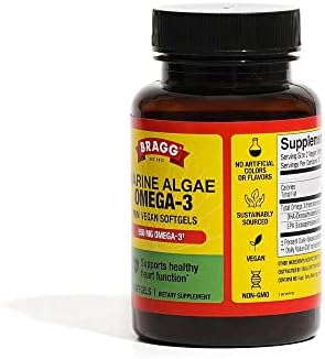 Bragg Vegan Omega 3 from Marine Algae - EPA & DHA, Non-GMO, 60 Softgels - Image 2