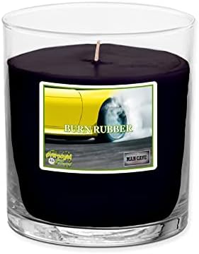Burn Rubber Man Cave Soy Candle - 3 oz Tire Scented, Handmade in USA